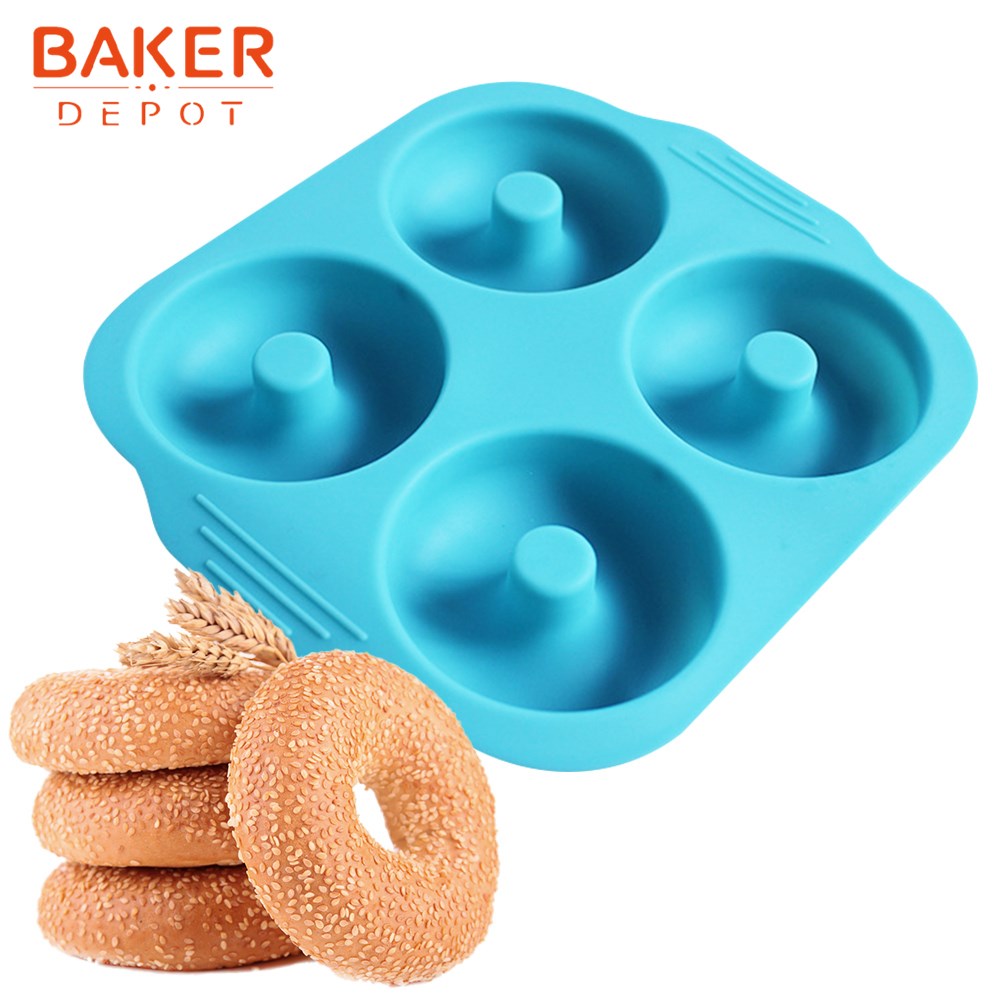 big donut Silicone mold for cake pastry 4 cavity doughnut mo