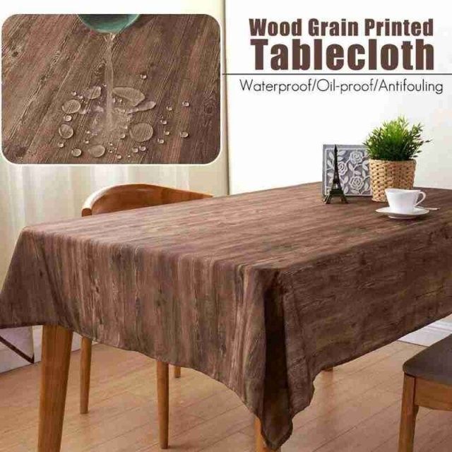 1pc mantel mesa rectangular impermeable wood grain print tab