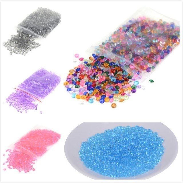 1000pcs/lot diamond confetti artificial crystal wedding tabl