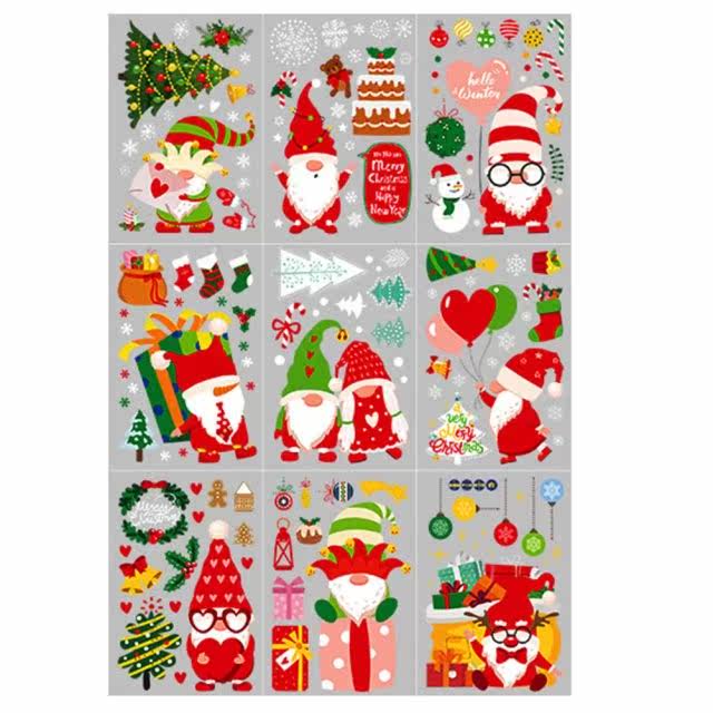 merry christmas decoration for home window wall sticker sant