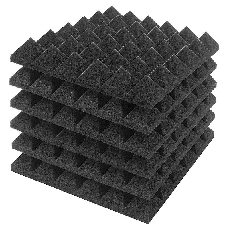 6 piece charcoal acoustic panel studio foam wedge fireproof