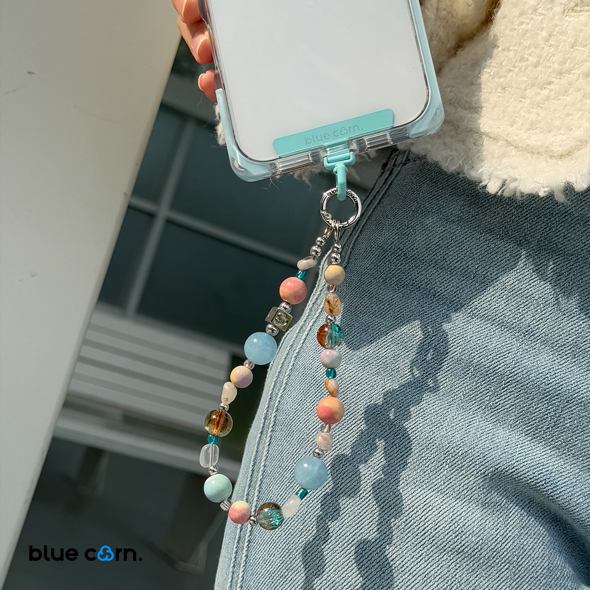 bluecorn珊瑚海滩腕带串珠手机链