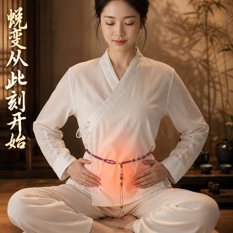 合香珠腰链非遗古法纯手工自制天然草本中式药材珠古风轻养肚脐链