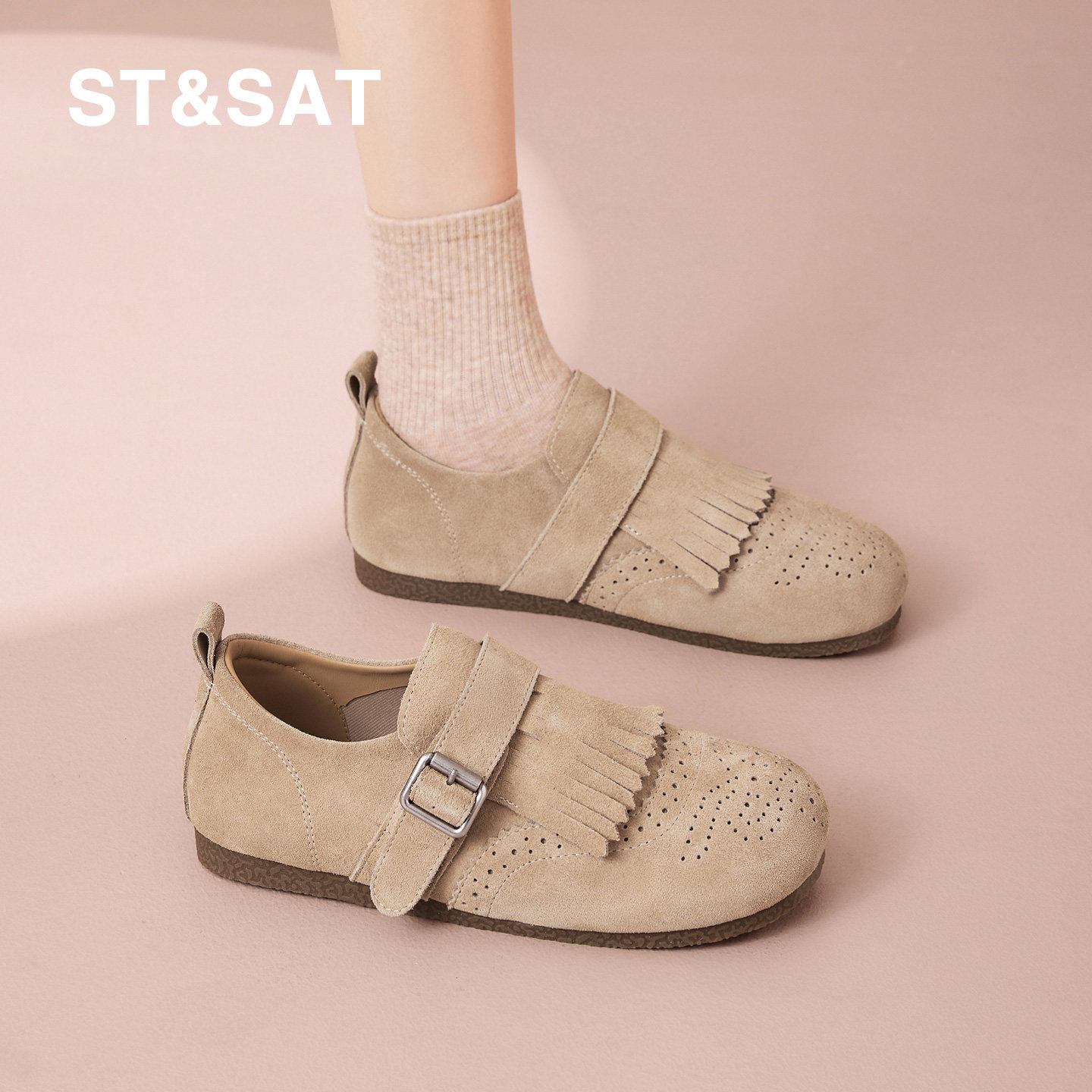 星期六平底勃肯鞋女2026春季新款1.5CM复古百搭休闲鞋轻便软底,女鞋,勃肯鞋/软木鞋,淘宝优惠券,粉丝福利购,淘宝优惠卷