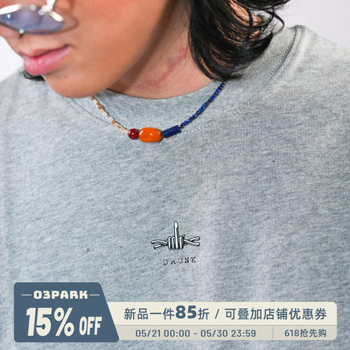 O3PARK夏季纯棉宽松DRUNKT恤