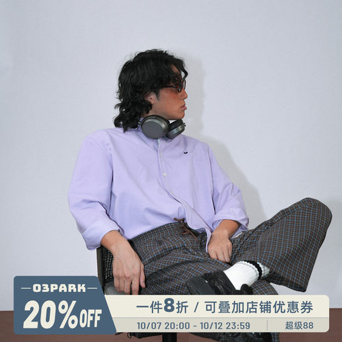 O3PARK秋季新款复古学院风衬衫