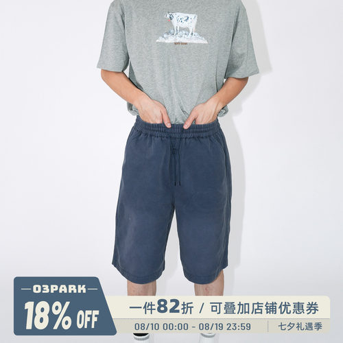O3PARK复古做旧七分裤