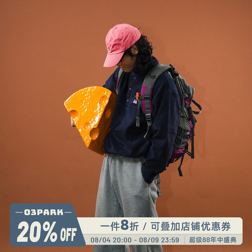 O3PARK春款摇粒绒高领卫衣