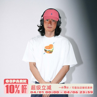 宽松百搭 O3PARK夏季 新款 索洛纳速干凉感短袖 印花T恤 爱心汉堡