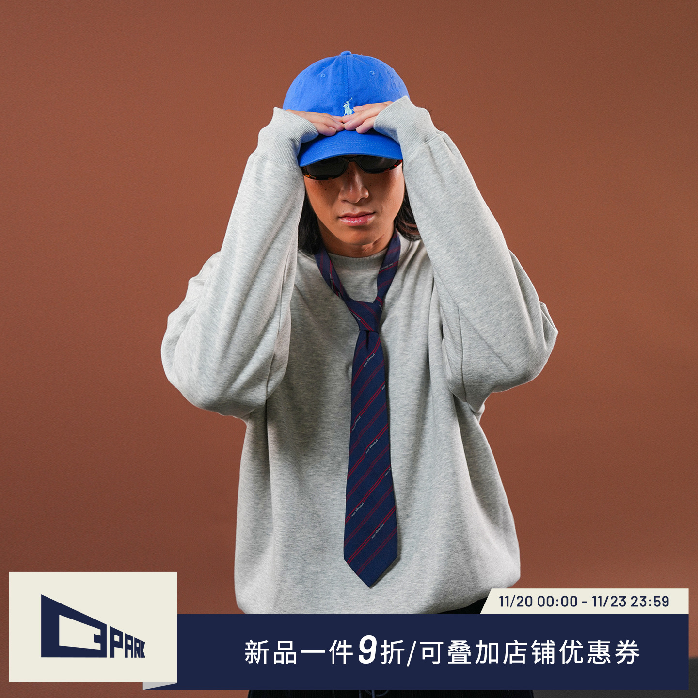 O3PARK秋新款宽松圆领卫衣