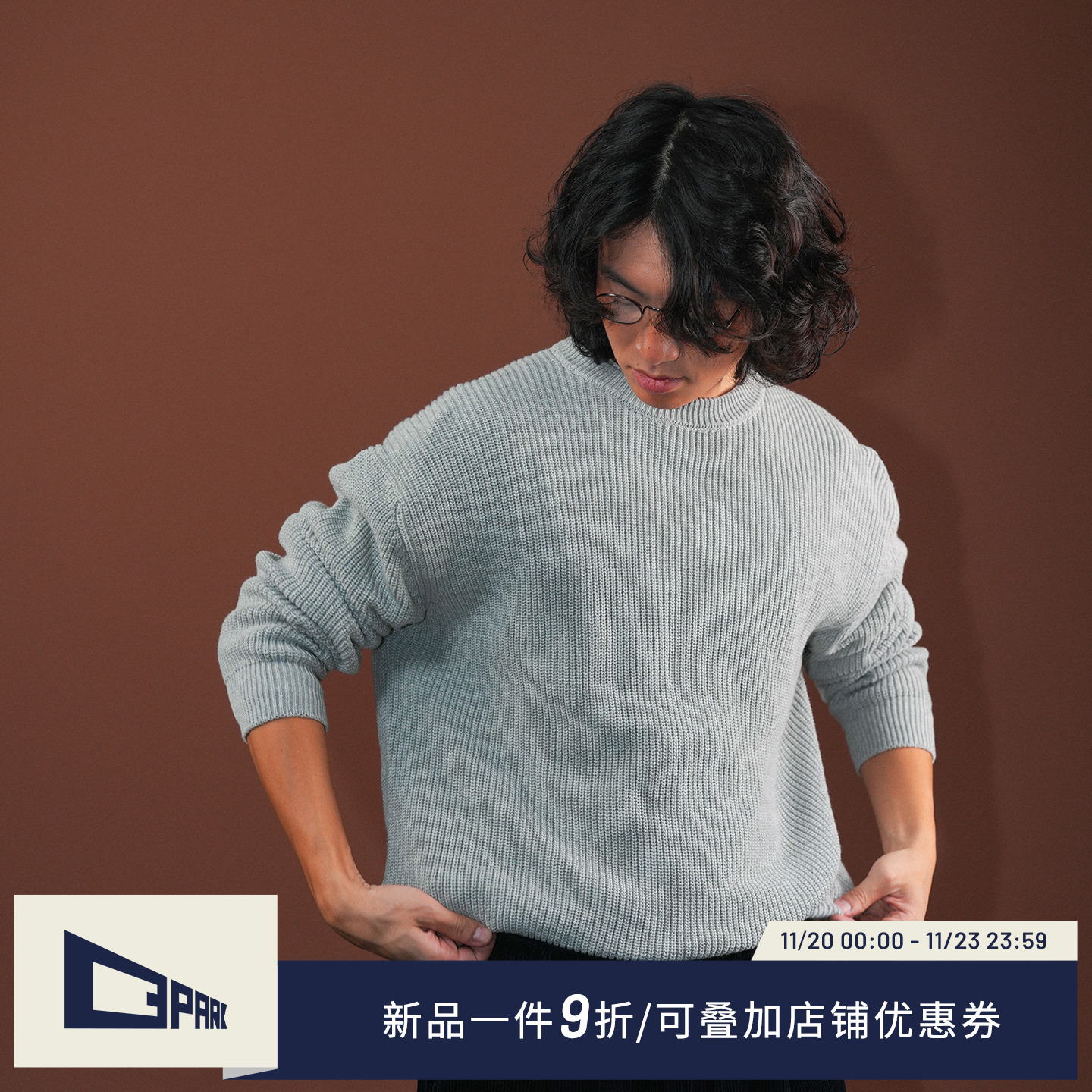 O3PARK复古款针织衫毛衣