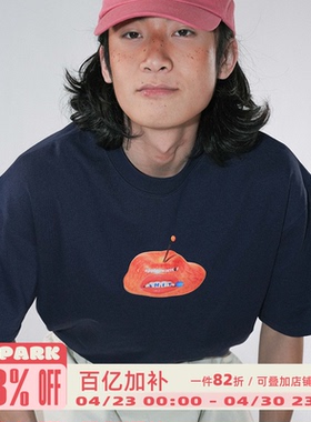 O3PARK夏季新款索洛纳速干凉感短袖宽松百搭”苹果战士“印花T恤