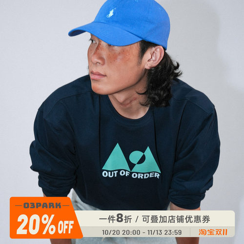 O3PARK字母印花长袖T恤