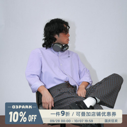 O3PARK秋季新款复古学院风衬衫