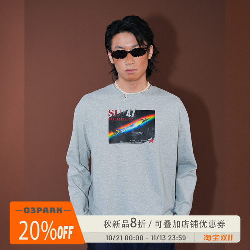 O3PARKSU47飞机长袖印花T恤