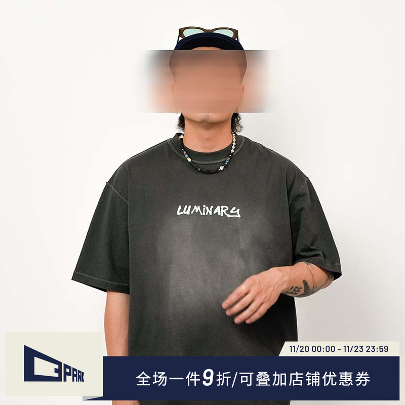 o3park水洗做旧短袖T恤