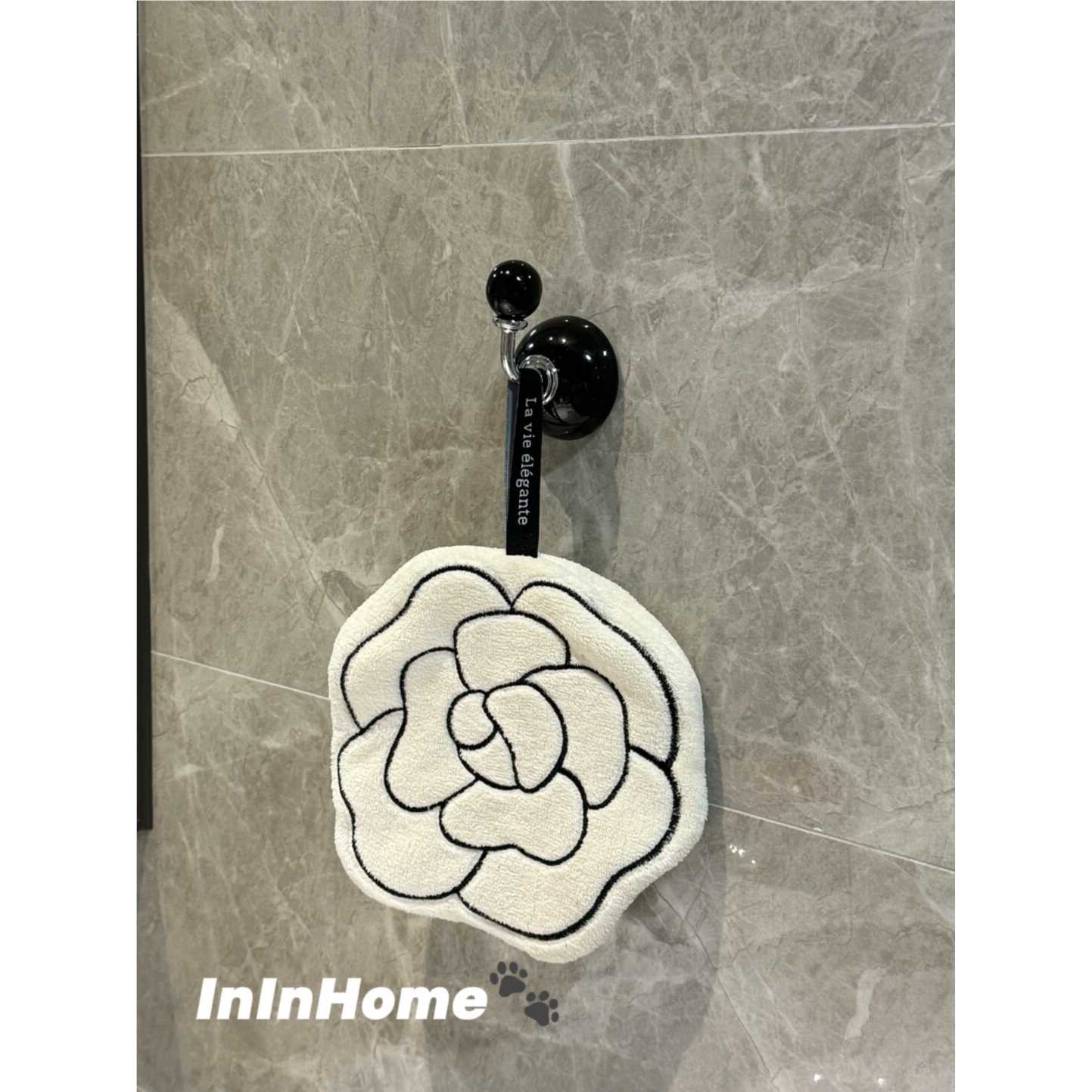 ININ现代简约厨房浴室白色吸水易清洗柔软可挂式家用擦手巾