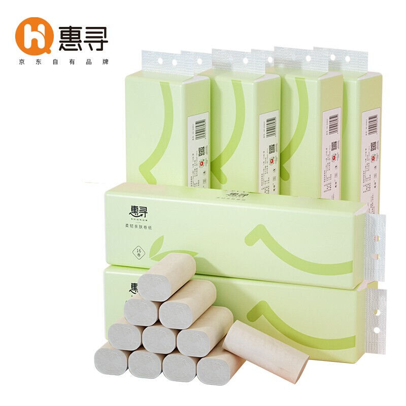惠寻原生竹浆本色不漂白家用4层加厚z实芯卷纸（小规格提袋装）16属于什么档次？