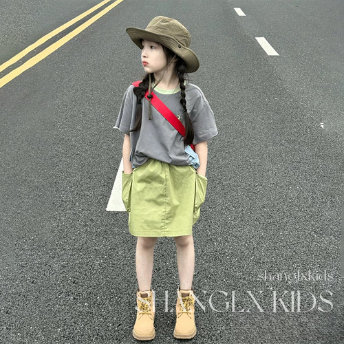 女童夏季山系短袖裙裤套装童装