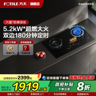 方太燃气灶TE21空气舱燃气灶煤气灶独立定时家用双灶台官方旗舰店