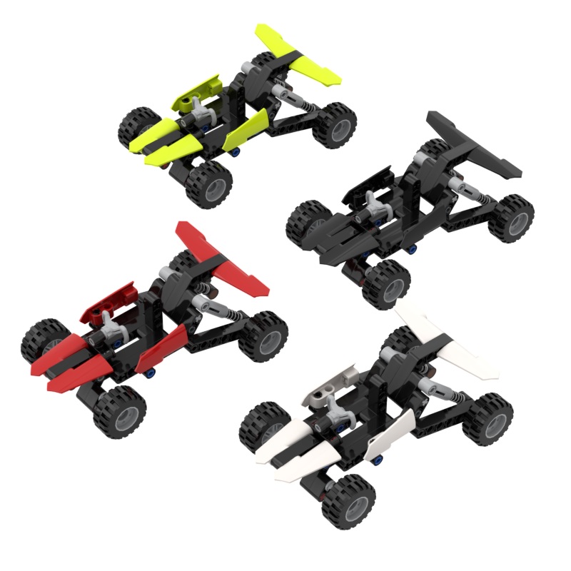国产积木小颗粒迷你沙滩车避震拼装模型玩具汽车moc摆件男孩DIY