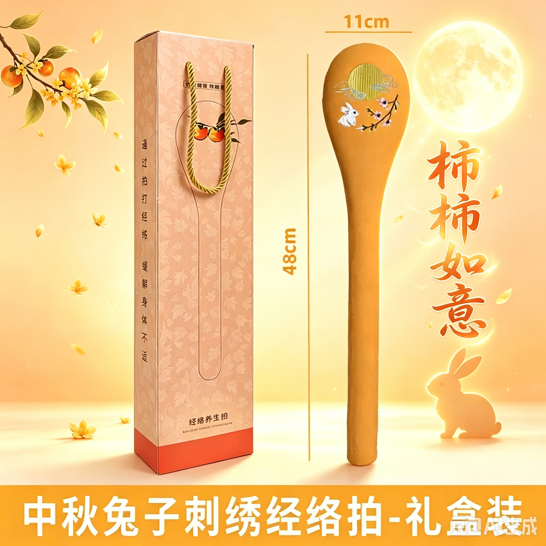 中秋礼盒兔子刺绣经络拍按摩锤