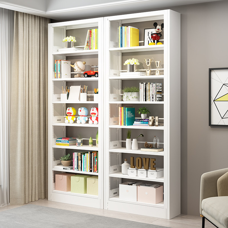 家用儿童玩具收纳现代简约书籍多层落地置物架钢制简易图书馆书架