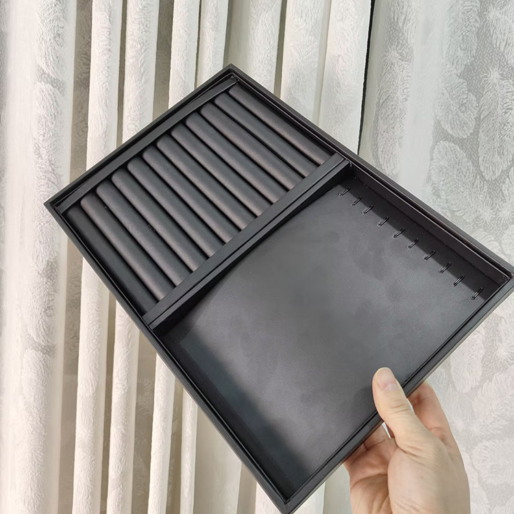 大PU皮黑色饰品展示盘多功能戒指手项链收纳整理盒柜台珠宝直播盘,饰品/流行首饰/时尚饰品新,首饰盒,淘宝优惠券,粉丝福利购,淘宝优惠卷