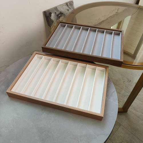 加大号发饰胡桃木纹首饰品收纳展示盘发簪发夹手链手表古玩展示盒