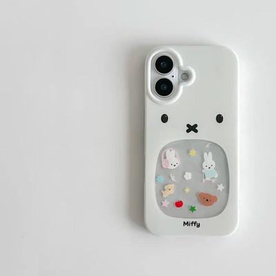 镂空米菲标签适用苹果17promax高透透明手机壳iPhone16pro/14/13/12/11x/xr华为P70vivo小米1514oppo防摔保护