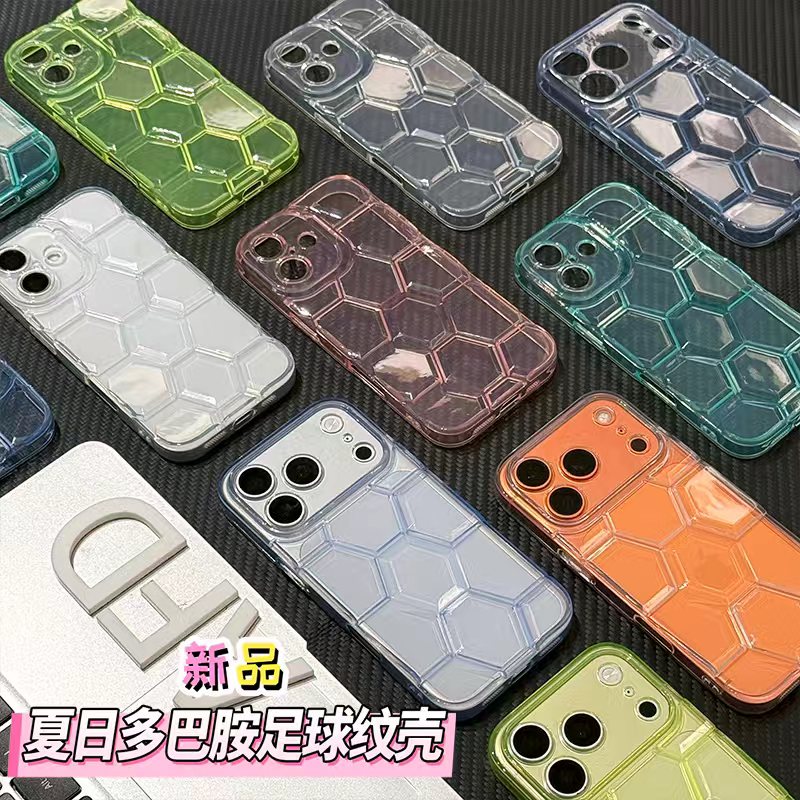 高级纯色适用于苹果17promax足球纹手机壳iPhone16/15/14/13pro简约个性14/13/12/11全包防摔壳13pro卡通新款