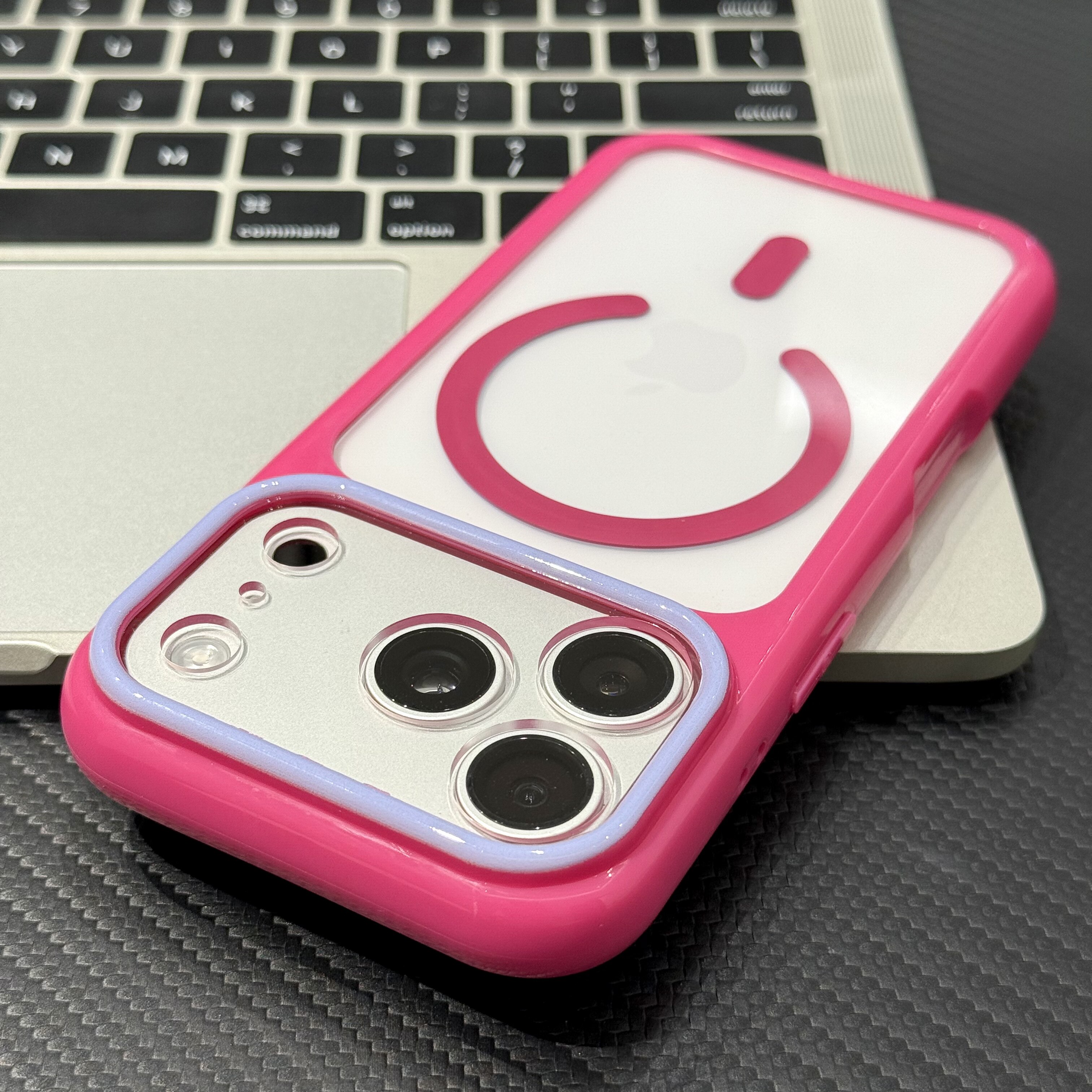 秒变17玫红撞色大视窗磁吸壳适用苹果17ProMax透明手机壳iPhone16新款15pro男女14pro全包13高级12防摔11小众