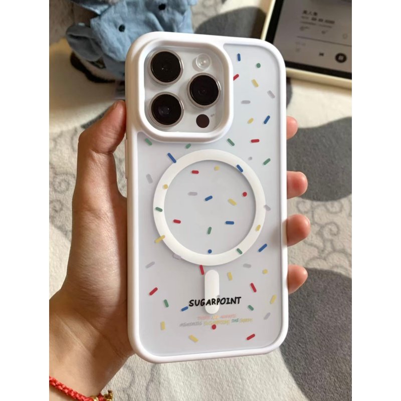 彩色小线条适用苹果17promax磁吸手机壳iPhone16新款透明壳15/14/13/12/11亚克力16/15/14plus全包防摔保护套