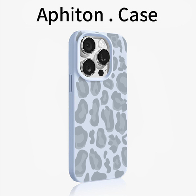 简约蓝灰豹纹适用苹果17promax糯米手机壳iPhone16/15/14pro肤感12磨砂16/15/14plus硅胶软壳13pro防摔保护套