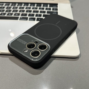 黑色大视窗液态磁吸适用苹果17promax手机壳iPhone16pro新款15/14pl.us简约纯色13pro高级12磨砂质感11保护套