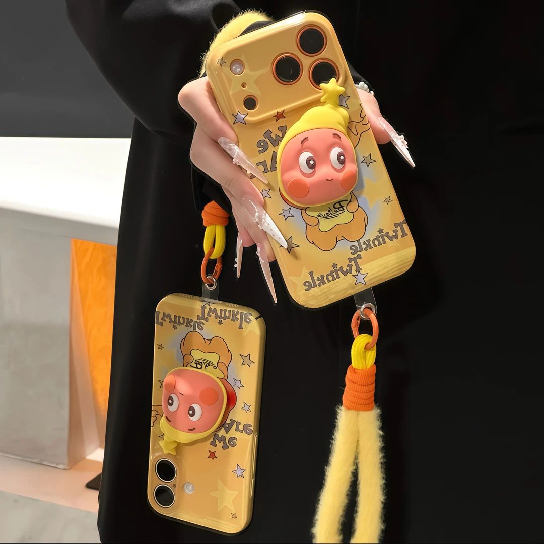 Q萌星星人挂绳适用iPhone16pro苹果17promax菲林手机壳16plus小众创意AIR全包防摔13华为P70vivo小米17oppo套