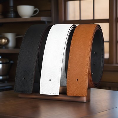 无头皮带男平滑双面休闲