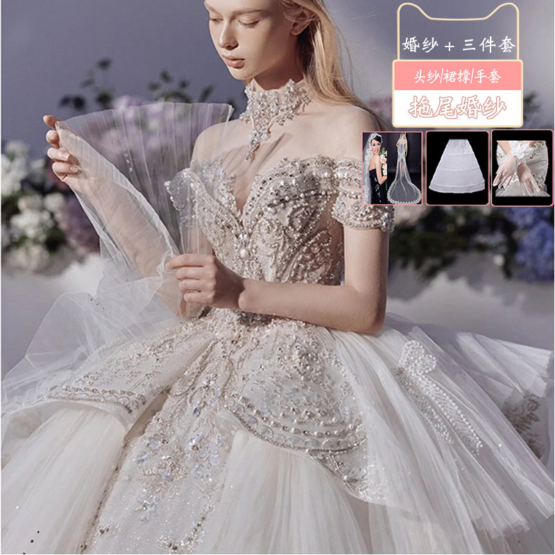  White trailer (wedding dress+three -piece set)+XL   + $26.71 