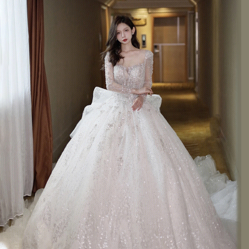  White pregnant woman's trailer (unproving single wedding dress)+XL  