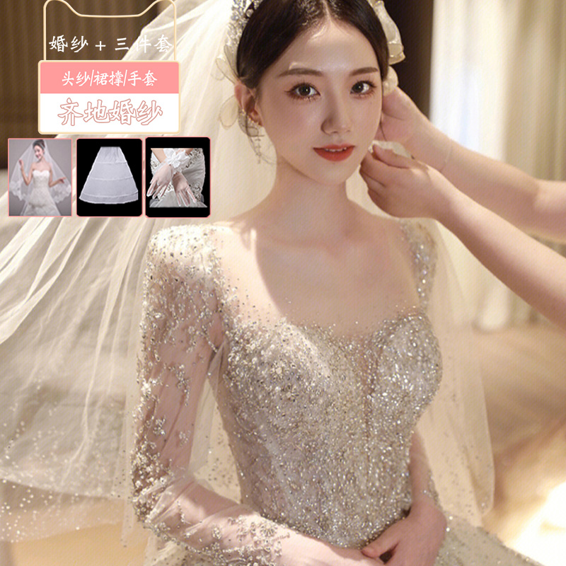  White land model (wedding dress+three -piece set)+XL   - $11.00 