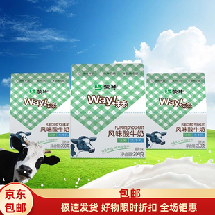 蒙牛味来风味酸牛奶活菌原味200克盒装酸奶10盒装