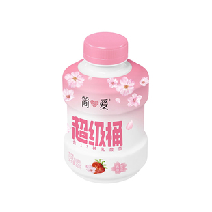 简爱超级桶酸奶樱花草莓风味发酵乳吨吨桶360克下午茶酸奶