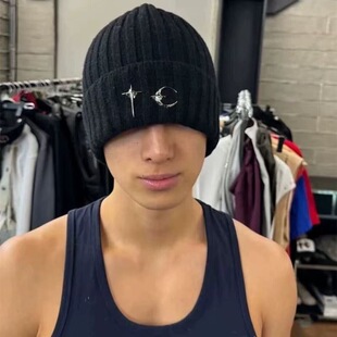 现货thug club 会场限定冷帽羊毛毛织双色男女同款帽