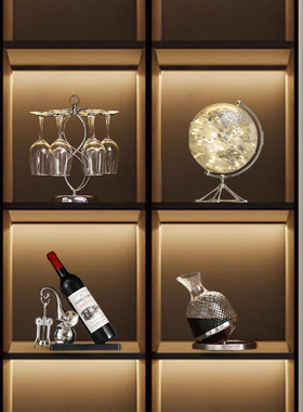 轻奢酒柜摆件组合高级感小众高档套装家居客厅电视柜软装饰品