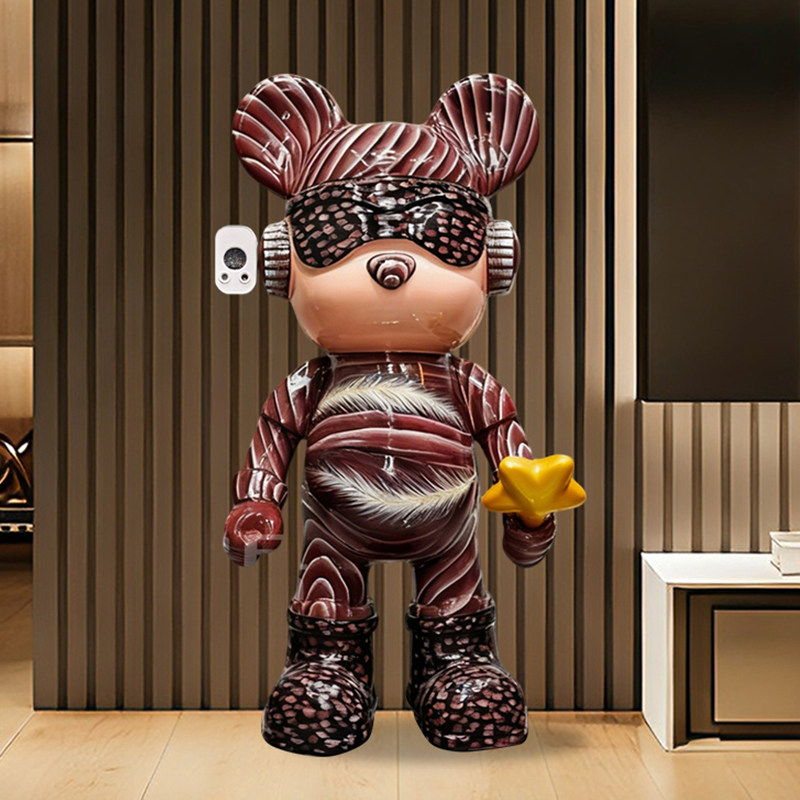 太空暴力熊存钱罐客厅电视柜大号落地装饰品落地摆件大卡通送礼