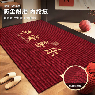 新年入户门地垫红色喜庆进门门口耐脏免洗脚垫可定制室外防滑地毯