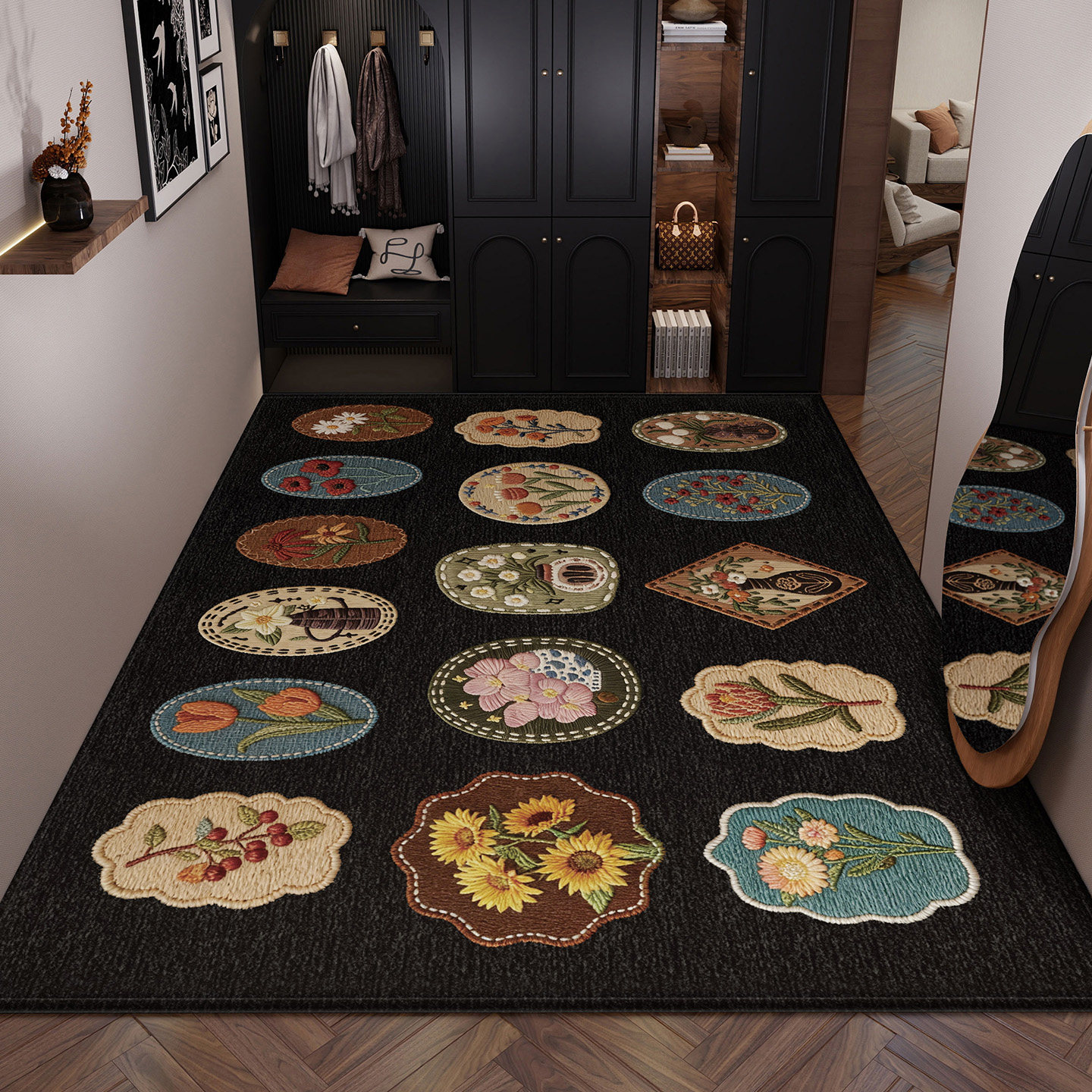 地垫入户门垫美式复古风玄关耐脏地毯高级感室外进门加厚免洗脚垫,居家布艺,入户地垫,淘宝优惠券,粉丝福利购,淘宝优惠卷