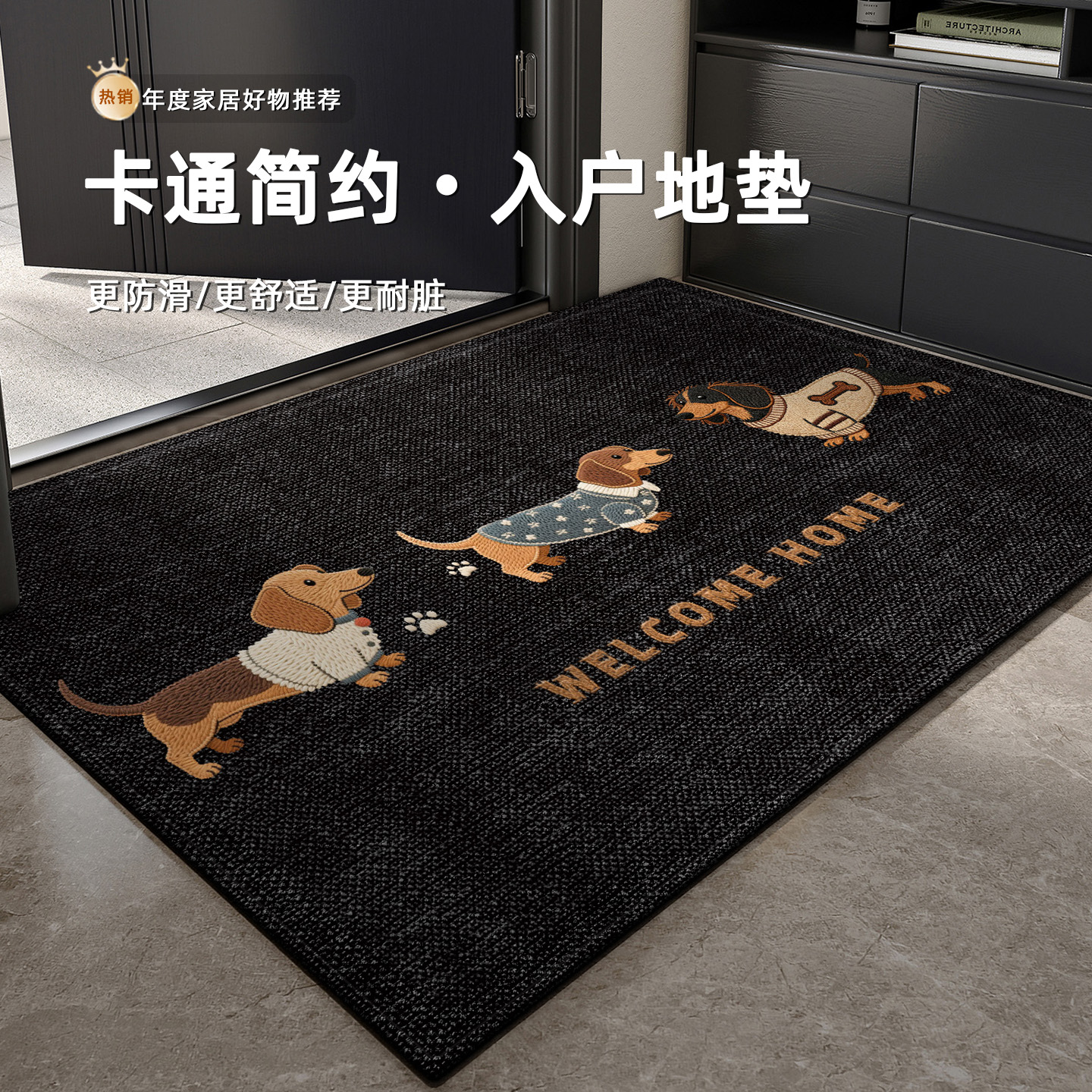 入户门垫玄关耐脏防滑脚垫好打理