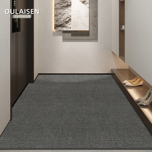 灰色纯色地垫入户门垫2026新款进门门口脚垫耐脏防滑家用玄关地毯