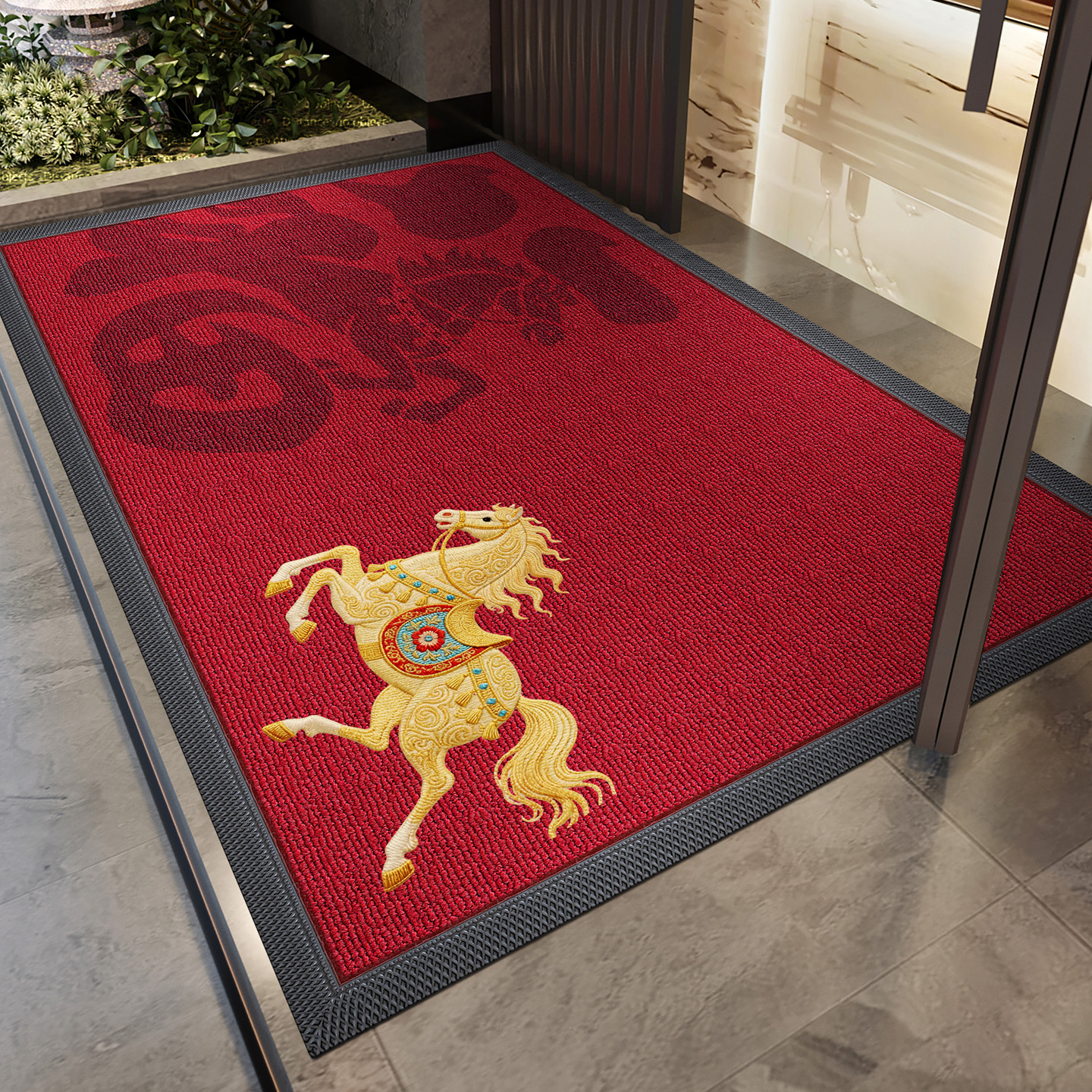 红色入户门地垫新年喜庆耐脏脚垫